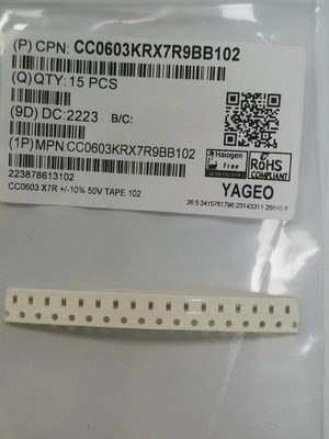 102K / 50V 적층 세라믹 캐피시터 0603 코팅 SMD X7R
