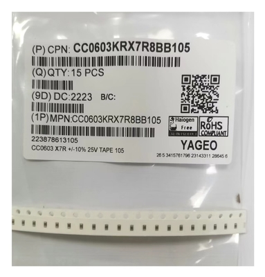 1.0uF SMD 적층 세라믹 캐피시터 MLCC 0603105K / 25V X7R